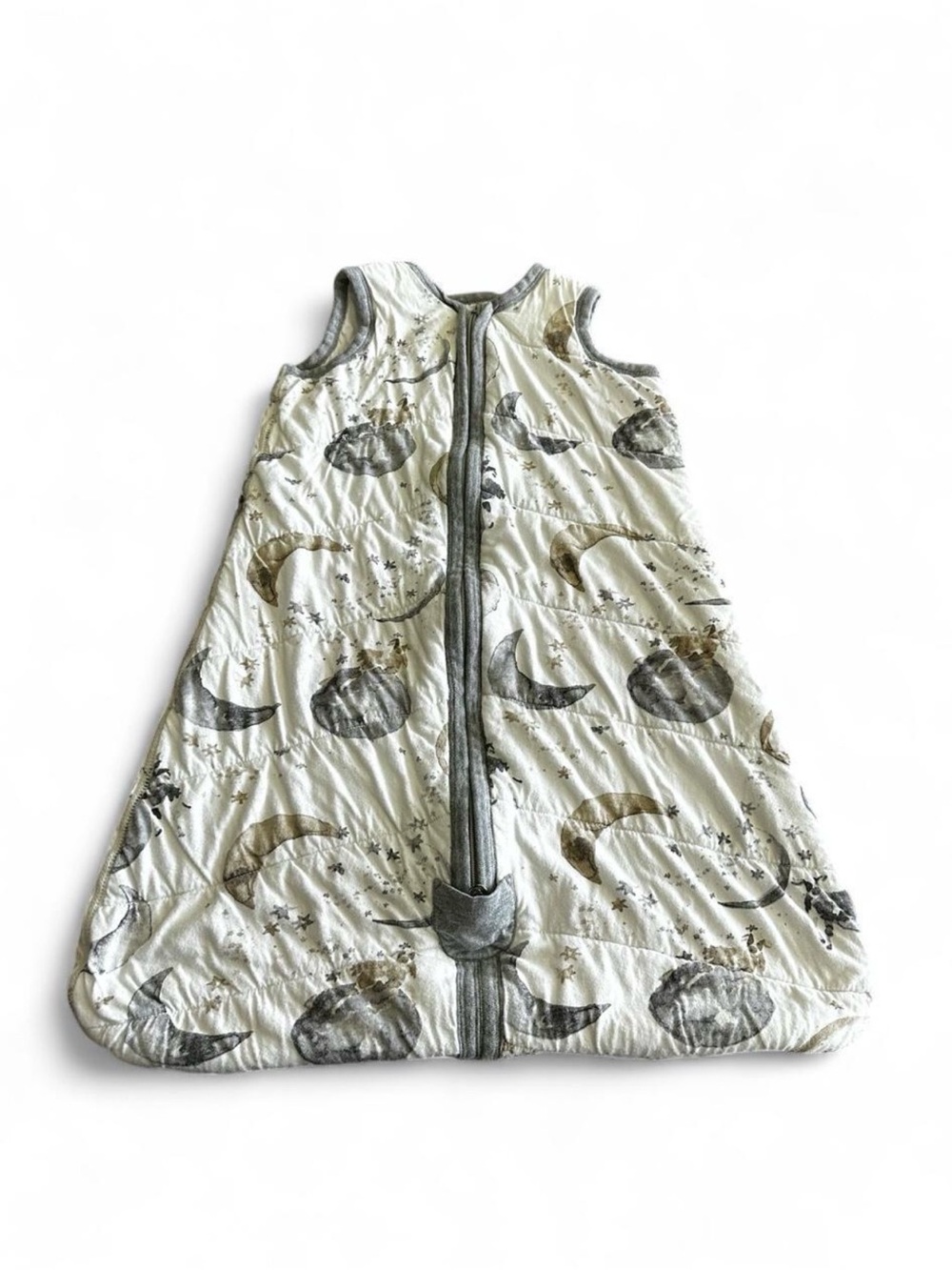 Moon & Stars Quilted Sleep Sack - Cream and Gray